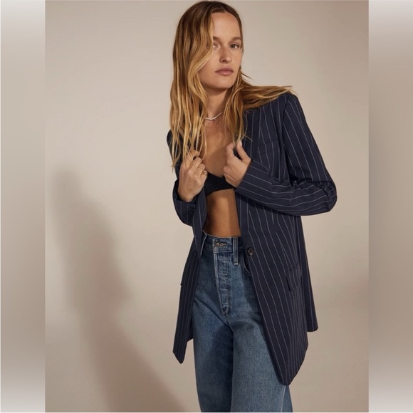 Favorite Daughter Navy Pinstripe Blazer - Picture 4 of 7